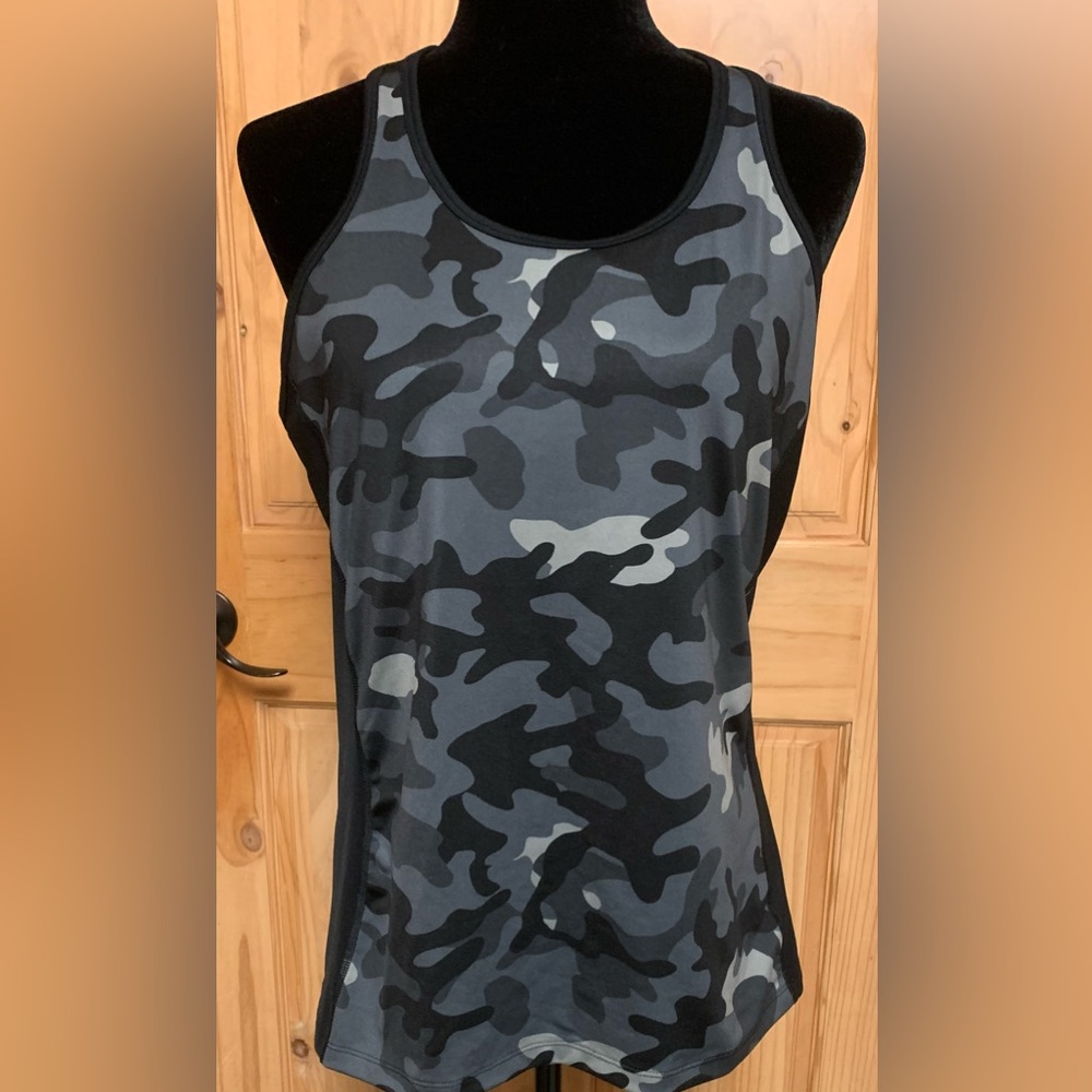 Ralph Lauren Gray Fitted Camouflage Tank Top